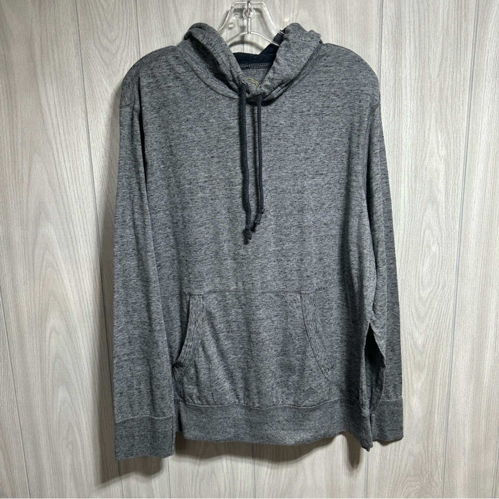 American Eagle Outfitters Athletic Fit Gray Hooded Long Sleeve Shirt Size Large